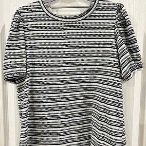 LOFT Monochrome Striped Blouse